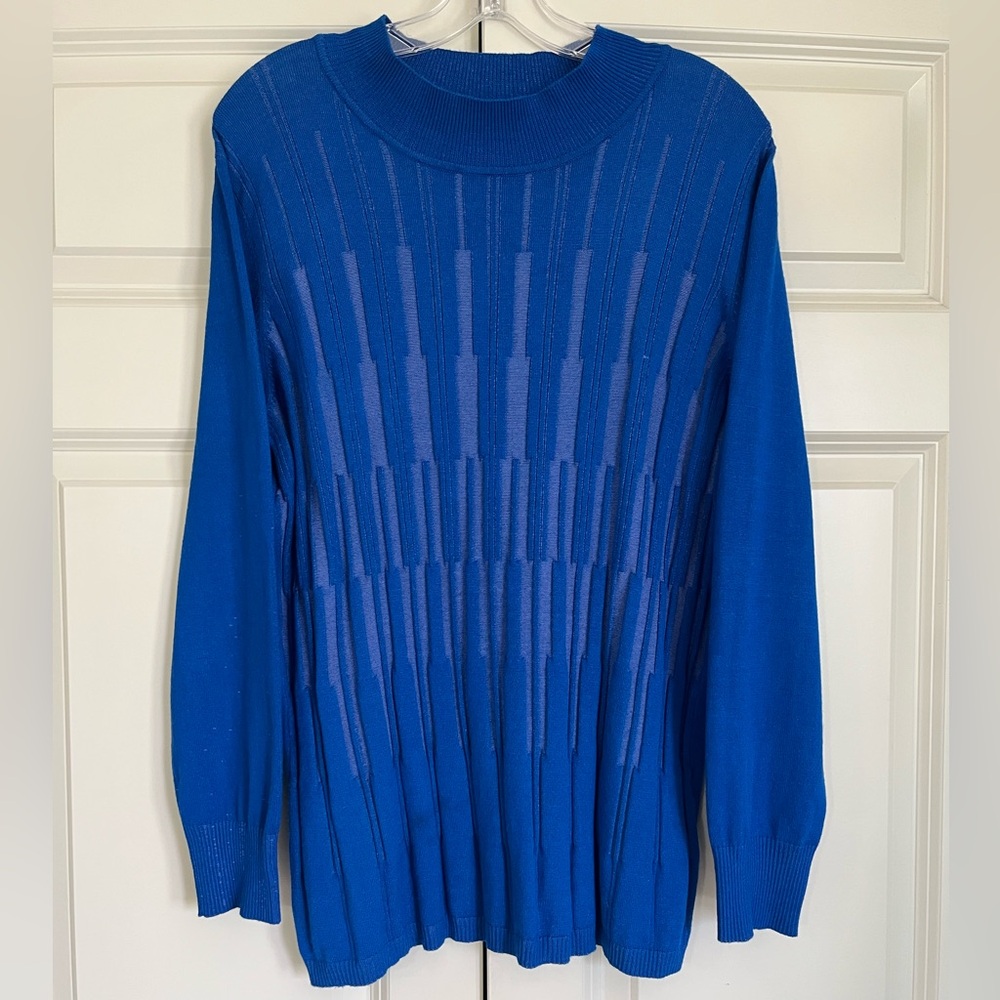 TanJay Blue Ribbed Sweater Size Large